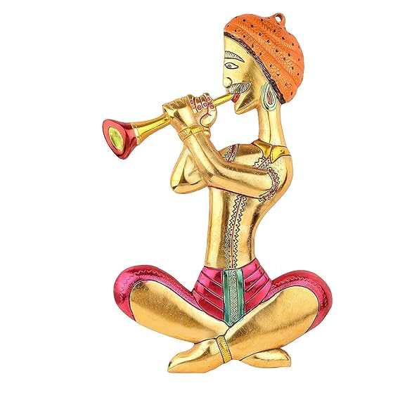 CHANDNI COLLECTION Metal Musical Man Set Multicolor Decor Your Home,Office Walls,Rajasthani Musicians showpiece Figurines, Gift Article...