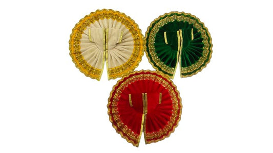 Madhavpriya Shringar Laddu Gopal Poshak | Fancy Dress for Bal Krishna/Dress for Laddu Gopal | Bankebihari ji Dress (Pack of 3, Size: 0)