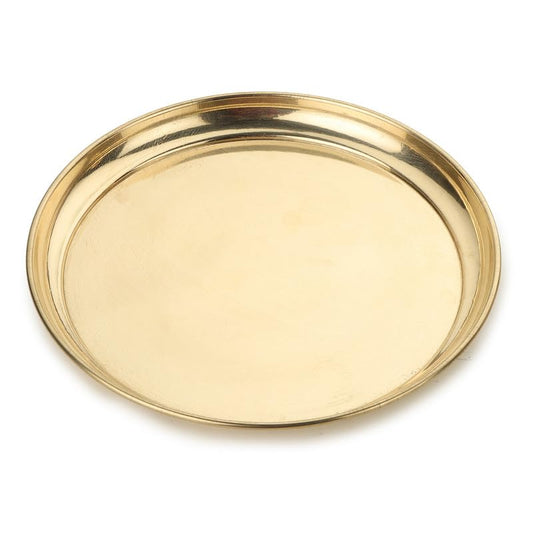 TORPPEZA Brass Golden Color Plain Plate for use Pooja, Home, Pooja thali/Brass Pooja Thali for Decorate thali