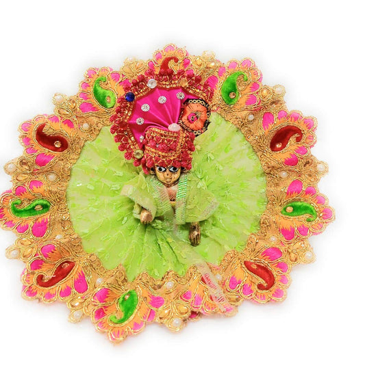 Handmade Laddu Gopal ji/Krishna ji Designer Dress/Laddu Gopal Ji Poshak for Summers 100 to 200gms Idol Statue