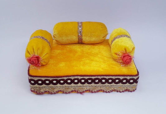 Home Craft Thakur ji Laddu Gopal Fabric Singhasan Bed