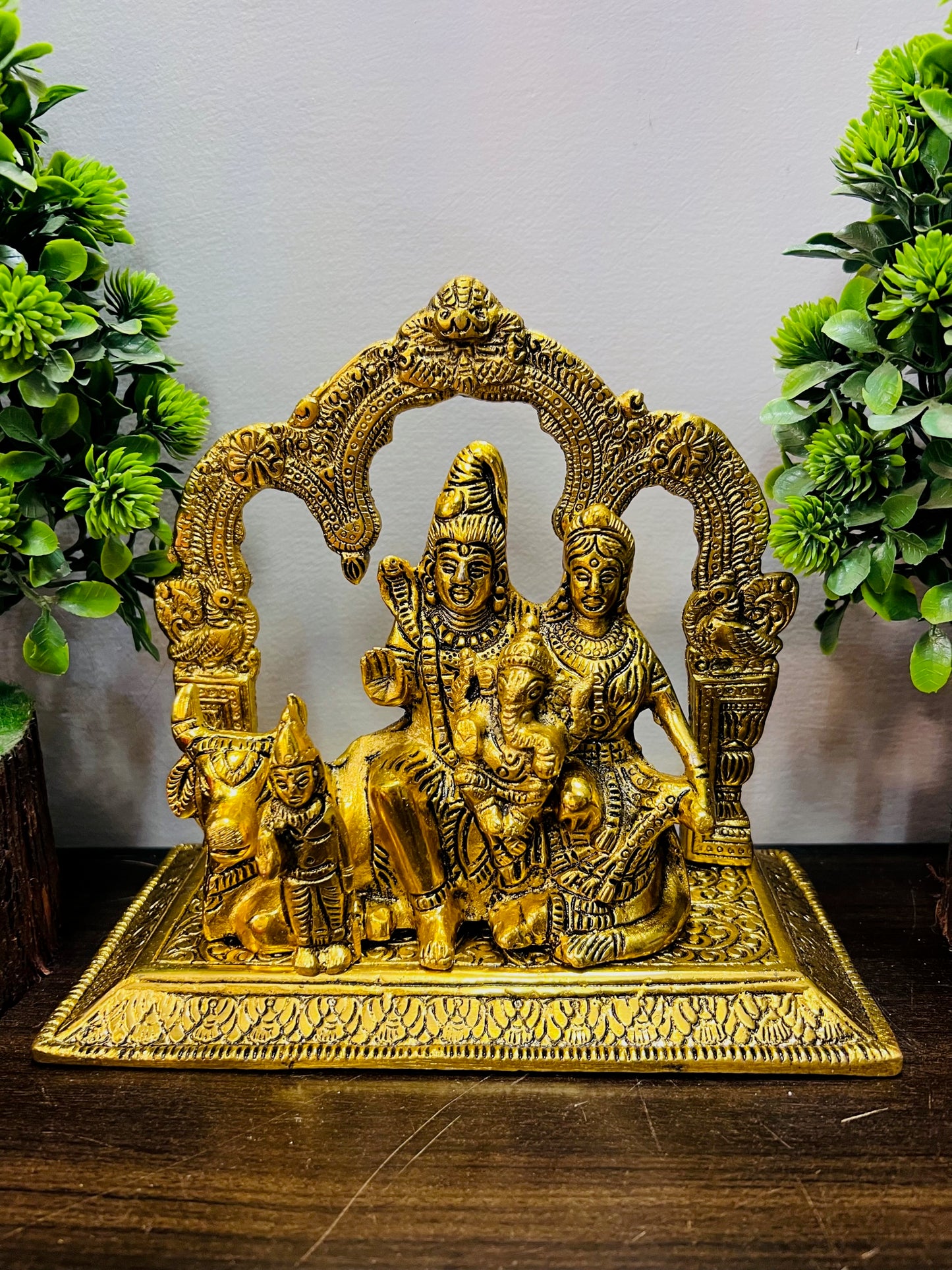 Shiv Parivar Idol Statue for Home Décor Mandir Temple Gift Showpiece 8 Inches Height