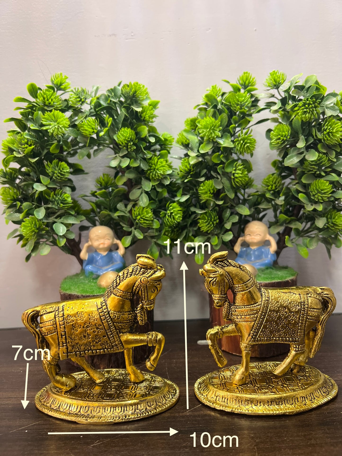 CHANDNI COLLECTION Horse pair Metal Statue for Wealth,Income & Table Top Figurine for Living Room,Office,Bedroom,Decorative,Feng Shui & Vanstu,Animal Showpiece