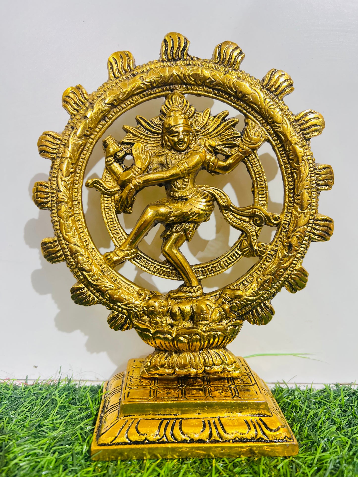 CHANDNI COLLECTION Premium Gold Plated Lord Shiva Dancing Natraj Statue Showpiece Handcrafted Sculpture for Home and Puja Decor| nataraj Statue for Home|