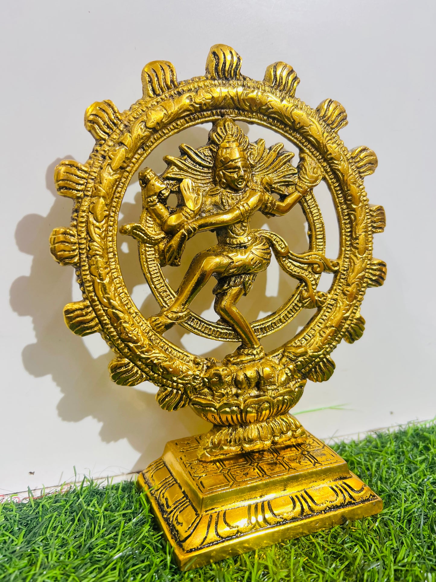 CHANDNI COLLECTION Premium Gold Plated Lord Shiva Dancing Natraj Statue Showpiece Handcrafted Sculpture for Home and Puja Decor| nataraj Statue for Home|