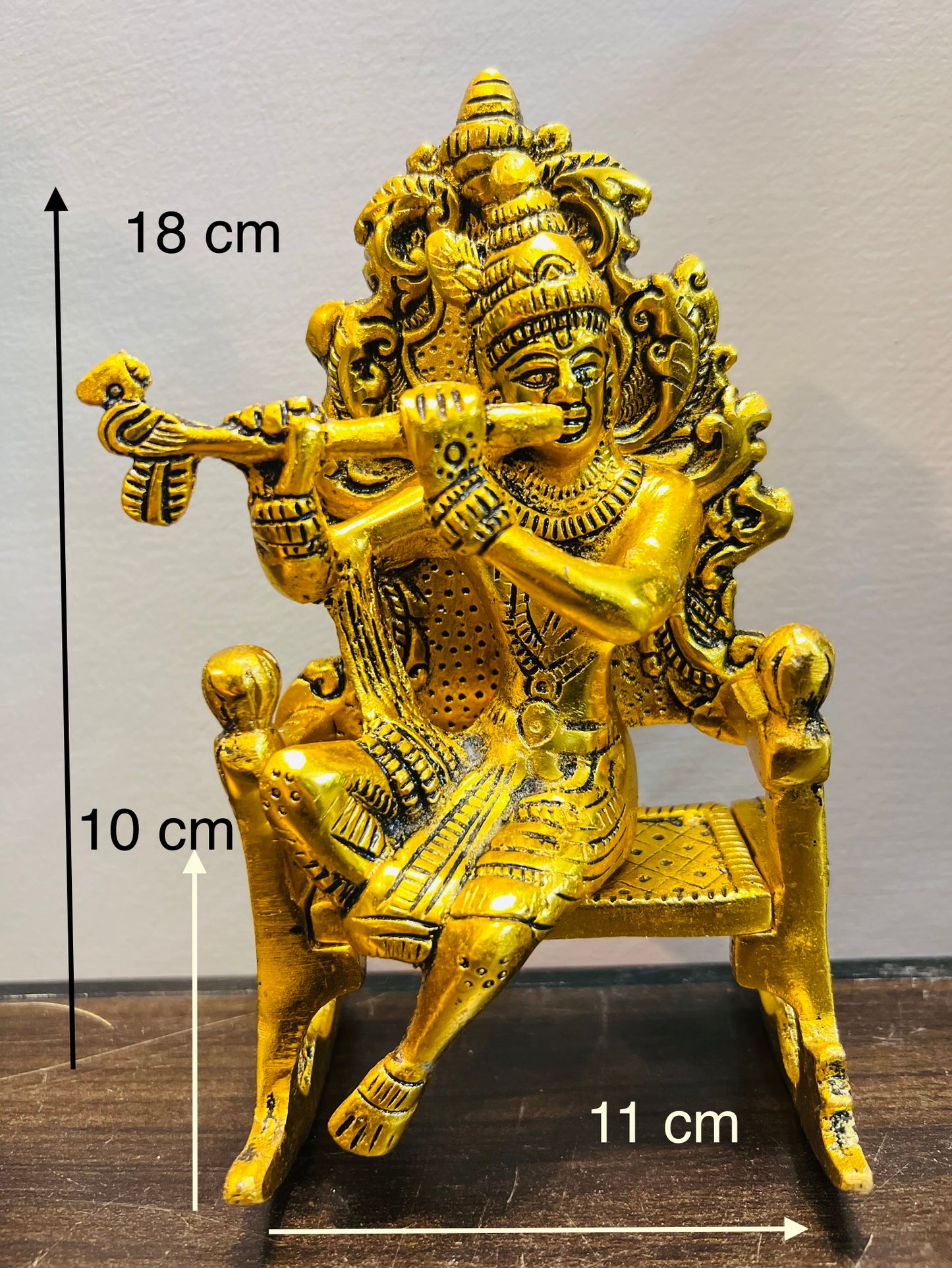 CHANDNI COLLECTION Krishna on Swing jhula Metal Statue Gold Plated Decor Your Home,Office & Radha Krishna Murti,Showpiece Figurines,Religious Idol Gift Article...