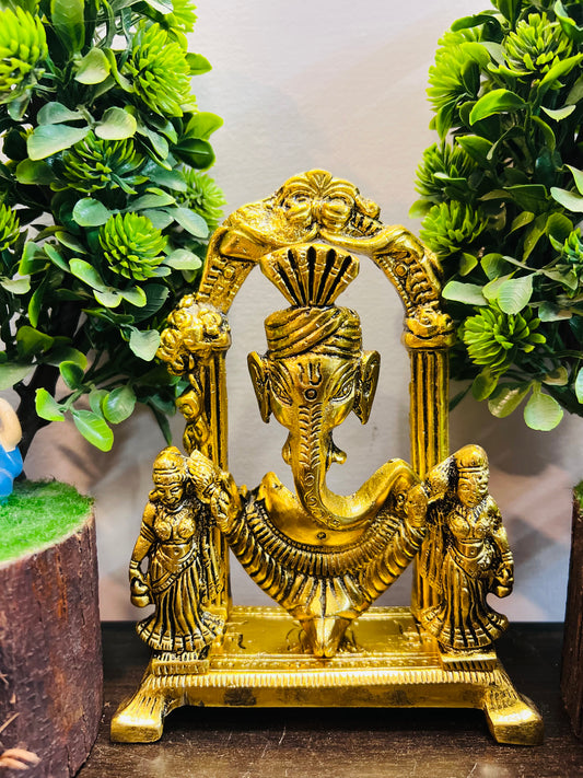 CHANDNI COLLECTION Metal Lord Ganesh Idol Statue Frame for Puja Ganesha Vaastu Figurine Showpiece