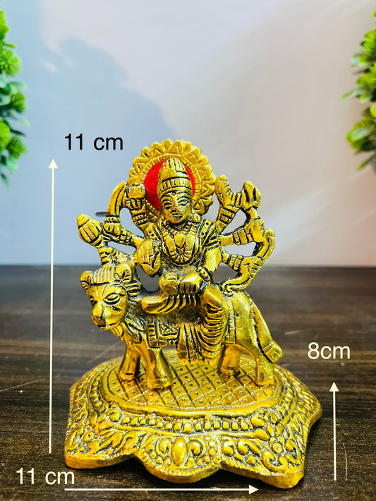 Chandni Collection Golden Aluminium Metal Durga Maa Goddess statue